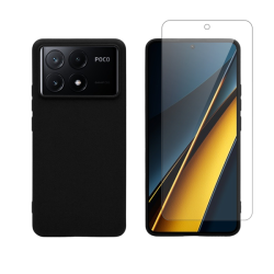 Vivid Set Matte Case Black + Tempered Glass Xiaomi Poco X6 Pro 5G