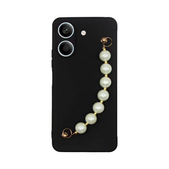 Vivid Silicone Case Pearl Chain Redmi Note 13 5G Black Vivid Silicone Case Pearl Chain Redmi Note 13 5G Black