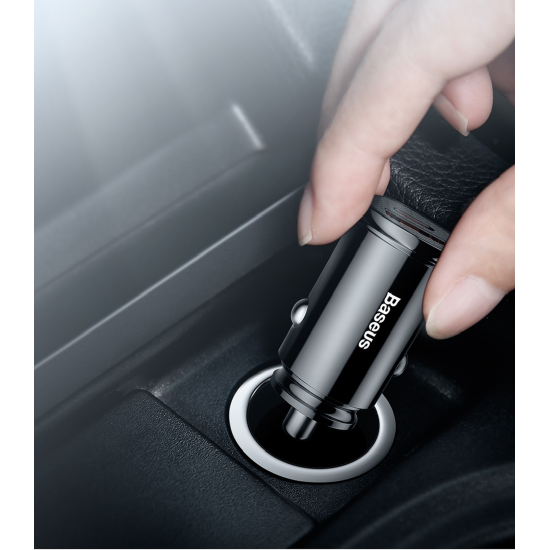 Baseus Car Charger USB/Type-C PD+QC 30W Black