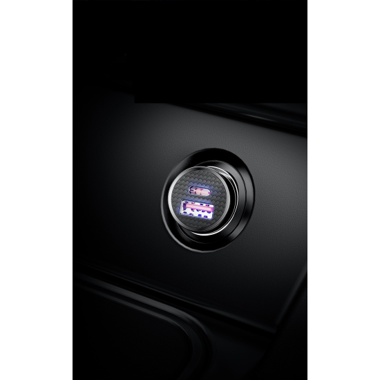 Baseus Car Charger USB/Type-C PD+QC 30W Black