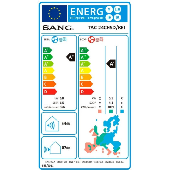 SANG A/C TAC-24CHSD/KEI 24000 BTU Κλιματιστικό Inverter