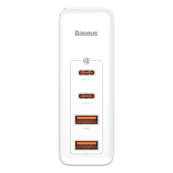 Baseus Travel Charger GaN2 Pro 2xType-C/2xUSB 100W + Cable Type-C 100W White