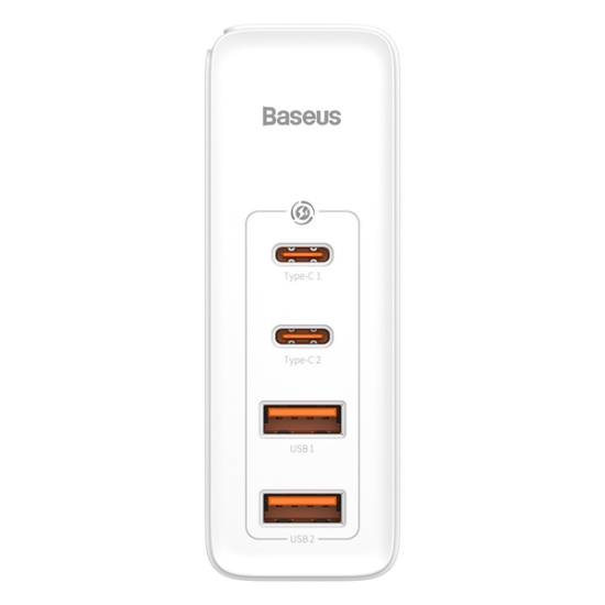Baseus Travel Charger GaN2 Pro 2xType-C/2xUSB 100W + Cable Type-C 100W White
