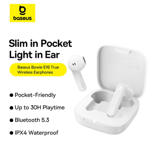 Baseus Bowie E16 True Wireless Earphones Stellar White