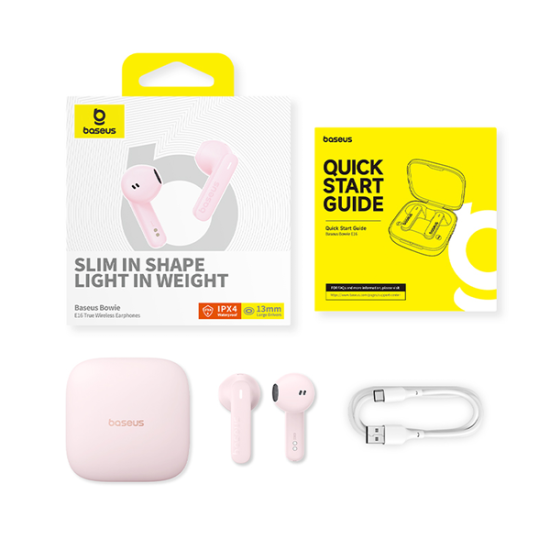 Baseus Bowie E16 True Wireless Earphones Baby Pink