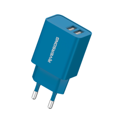 Riversong Travel Adapter SafeKub D2 2.4A Dual USB Blue Riversong Travel Adapter SafeKub D2 2.4A Dual USB Blue