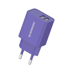 Riversong Travel Adapter SafeKub D2 2.4A Dual USB Purple