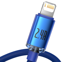 Baseus Crystal Shine Series Cable USB to Lightning 2.4A 2m Blue