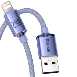 Baseus Crystal Shine Series Cable USB to Lightning 2.4A 2m Lilac