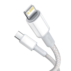 Baseus High Density Braided Fast Charging Data Cable Type-C to Lightning PD 20W 1m White Baseus High Density Braided Fast Charging Data Cable Type-C to Lightning PD 20W 1m White