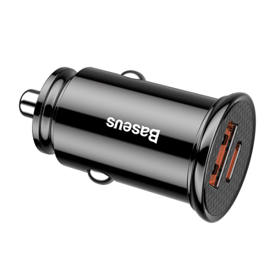 Baseus Circular Plastic A+C 30W PPS Car Charger Black Baseus Circular Plastic A+C 30W PPS Car Charger Black