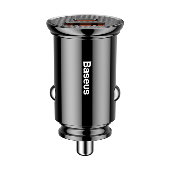 Baseus Circular Plastic A+C 30W PPS Car Charger Black Baseus Circular Plastic A+C 30W PPS Car Charger Black
