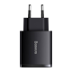 Baseus Compact Quick Charger Type-C/2xUSB 30W Black Baseus Compact Quick Charger Type-C/2xUSB 30W Black
