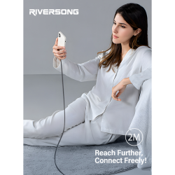 Riversong Cable Type-C to Lightning 27W Lotus 10 2m Black Riversong Cable Type-C to Lightning 27W Lotus 10 2m Black