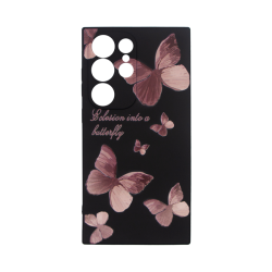 Vivid Silicone Case Samsung Galaxy S24 Ultra Butterfly Black/Pink Vivid Silicone Case Samsung Galaxy S24 Ultra Butterfly Black/Pink