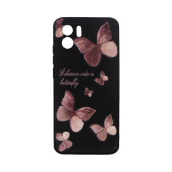 Vivid Silicone Case Redmi A2 Butterfly Black/Pink Vivid Silicone Case Redmi A2 Butterfly Black/Pink