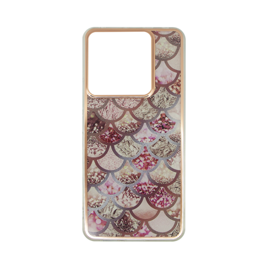 Vivid Mermaid Scale Silicone Case Redmi Note 13 Pro/Poco X6 5G Rose Gold