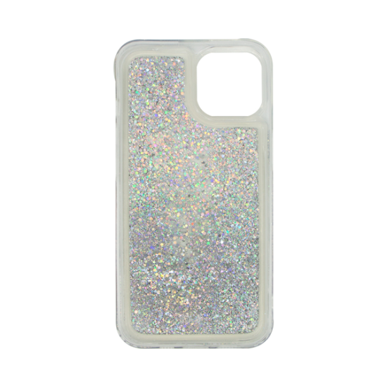 Vivid Liquid Glitter Case Apple iPhone 15 Silver
