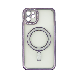 Vivid Magsafe Strass and Glitter Case Apple iPhone 14 Pro Purple