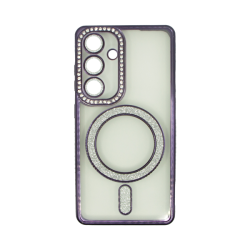 Vivid Magsafe Strass and Glitter Case Samsung Galaxy S24 Purple