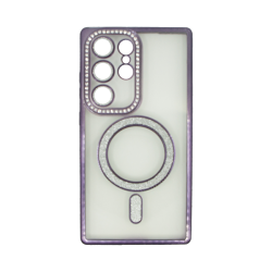 Vivid Magsafe Strass and Glitter Case Samsung Galaxy S24 Ultra Purple