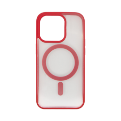 Vivid Magsafe Silicone Case Apple iPhone 12/12 Pro Transparent/Red