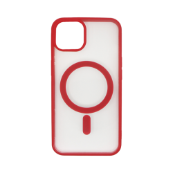 Vivid Magsafe Silicone Case Apple iPhone 13 Transparent/Red
