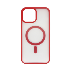 Vivid Magsafe Silicone Case Apple iPhone 13 Pro Max Transparent/Red