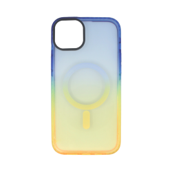 Vivid Magsafe Silicone Case Apple iPhone 15 Plus Blue/Orange