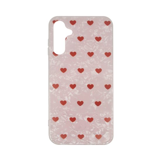 Vivid Heart Glitter Case Samsung Galaxy A55 5G Clear/Red
