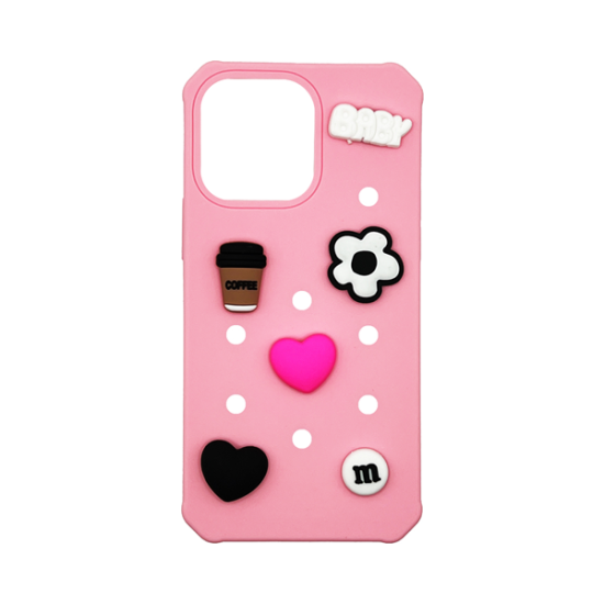 Vivid Silicone Pins Case Apple iPhone 15 Pro Max Pink