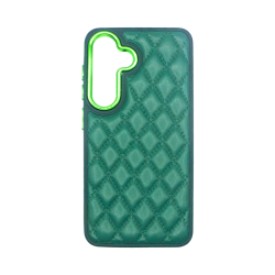 Vivid Diamond Shape PU Leather Case Samsung Galaxy S24 Green