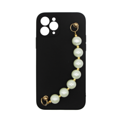 Vivid Silicone Case Pearl Chain Apple iPhone 15 Pro Black