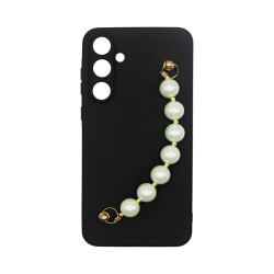 Vivid Silicone Case Pearl Chain Samsung Galaxy A15 4G/5G Black