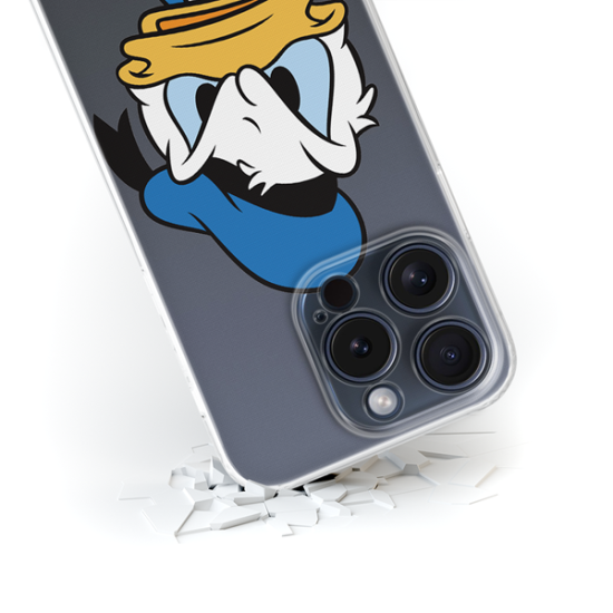 Disney Case Apple iPhone 15 Pro Donald Partial Print Angry Transparent Disney Case Apple iPhone 15 Pro Donald Partial Print Angry Transparent