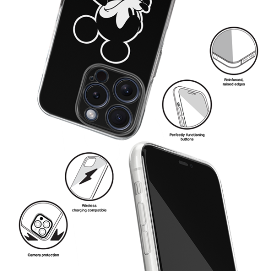 Disney Case Apple iPhone 15 Pro Mickey Full Print Angry Black Disney Case Apple iPhone 15 Pro Mickey Full Print Angry Black