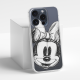 Disney Case Apple iPhone 15 Pro Minnie Partial Print Sketch Transparent Disney Case Apple iPhone 15 Pro Minnie Partial Print Sketch Transparent