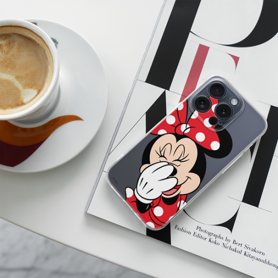 Disney Case Apple iPhone 15 Pro Minnie Partial Print Smiley Transparent Disney Case Apple iPhone 15 Pro Minnie Partial Print Smiley Transparent