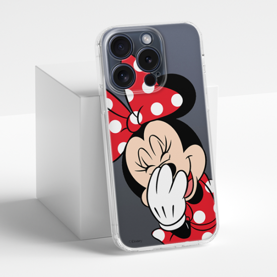 Disney Case Apple iPhone 15 Pro Minnie Partial Print Smiley Transparent Disney Case Apple iPhone 15 Pro Minnie Partial Print Smiley Transparent