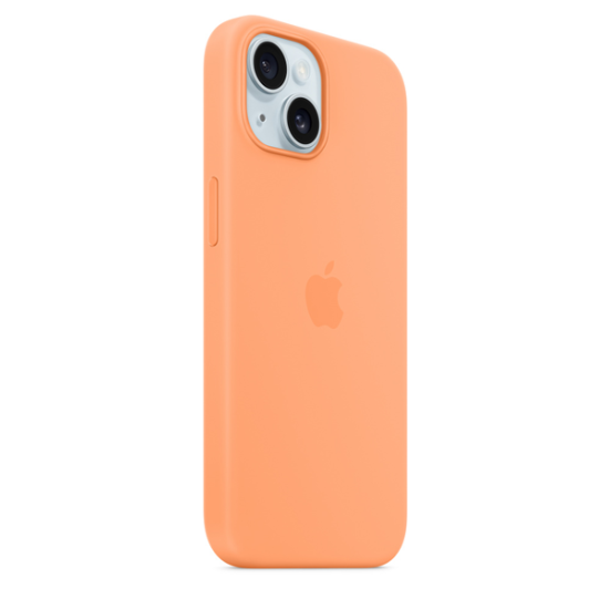 Apple iPhone 15 Silicone Case with MagSafe Orange Sorbet Apple iPhone 15 Silicone Case with MagSafe Orange Sorbet