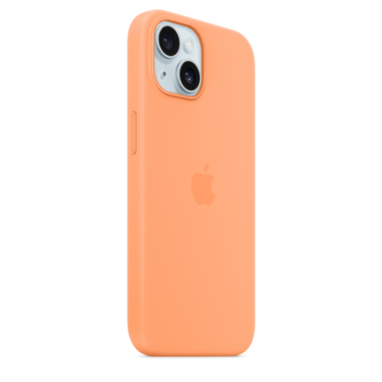 Apple iPhone 15 Silicone Case with MagSafe Orange Sorbet Apple iPhone 15 Silicone Case with MagSafe Orange Sorbet
