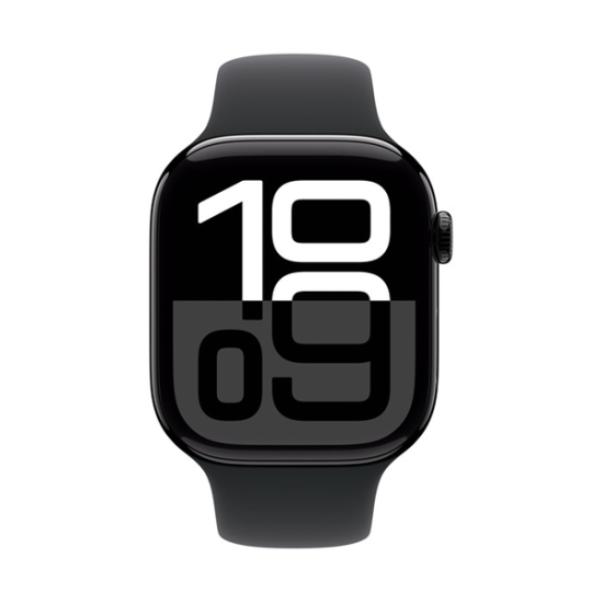 Apple Watch Series 10 GPS 46mm Jet Black Aluminium Case with Black Sport Band (M/L)