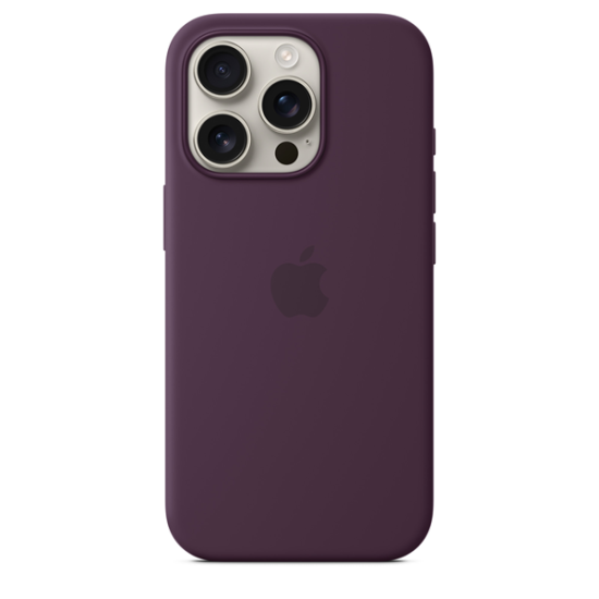 Apple iPhone 16 Pro Silicone Case with MagSafe Plum Apple iPhone 16 Pro Silicone Case with MagSafe Plum