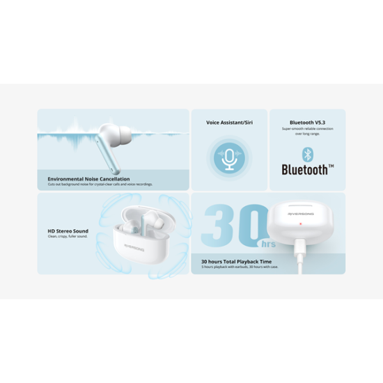 Riversong True Wireless Earbuds Airfly L8 White Riversong True Wireless Earbuds Airfly L8 White
