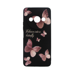 Vivid Silicone Case Redmi A3 Butterfly Black/Pink Vivid Silicone Case Redmi A3 Butterfly Black/Pink