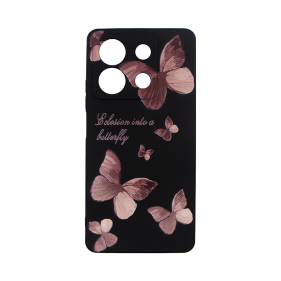 Vivid Silicone Case Redmi Note 13 5G Butterfly Black/Pink