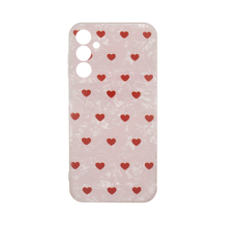 Vivid Heart Glitter Case Samsung Galaxy A25 5G Clear/Red