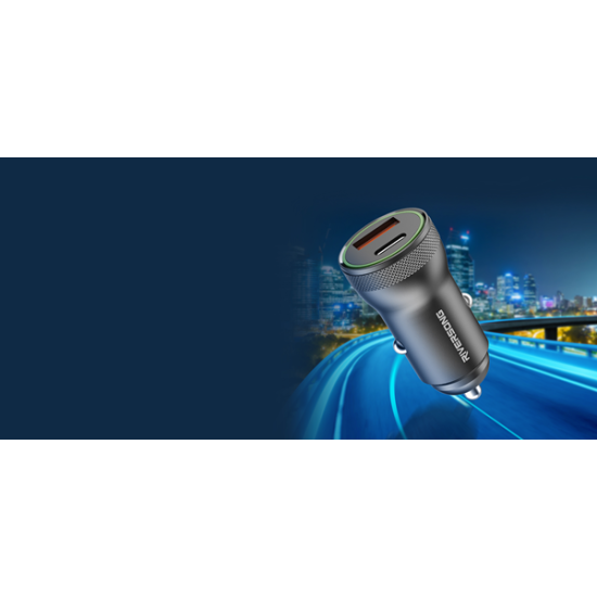 Riversong Car Charger 1xUSB/1xType-C PD 20W Safari S6 Gun Silver