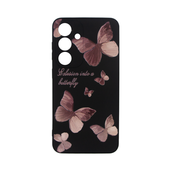 Vivid Silicone Case Samsung Galaxy A55 5G Butterfly Black/Pink