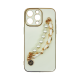 Vivid Silicone Case Pearl Chain Holder Apple iPhone 13 Pro Max White/Gold Vivid Silicone Case Pearl Chain Holder Apple iPhone 13 Pro Max White/Gold